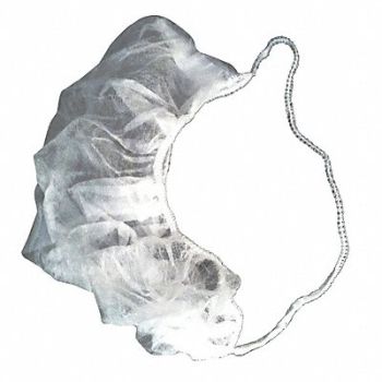 GRAINGER APPROVED Beard Cover White Universal PK100, 9RD56