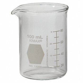 KIMBLE KIMAX Beaker Low Form Glass 100mL PK48, 38VK04