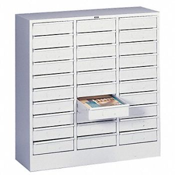 TENNSCO Horz Lit Organizer Legl 30 Drawer LtGray, 4YTE5