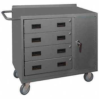 DURHAM MFG Mobile Cabinet Bench Steel 36 W 18 D, 4YW33