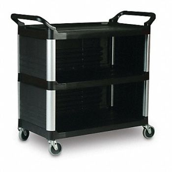 RUBBERMAID COMMERCIAL PRODUCTS Enclosed Cart HDPE Black 300 lb., 4YX42