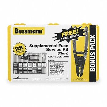 BUSSMANN Glass Fuse Kit 260 Fuses Included, 4YY88
