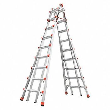 LITTLE GIANT Telescoping Step Ladder 17ft IA Aluminum, 4ZA98