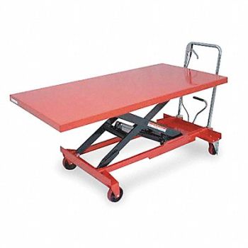 DAYTON Scissor Lift Cart 1000 lb Steel Fixed, 4ZC18
