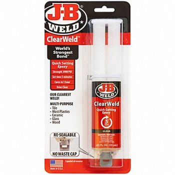 J-B WELD Epoxy Adhesive Syringe 1 1 Mix Ratio, 39F868