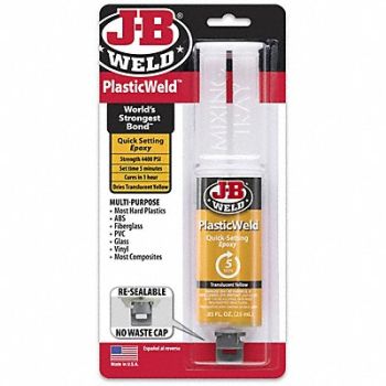 J-B WELD Epoxy Adhesive Syringe 1 1 Mix Ratio, 39F869