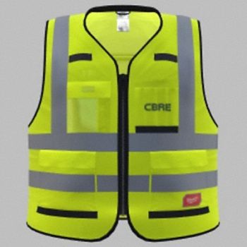 MILWAUKEE High-Vis Vest Yellow ANSI Class 2 2X/3X, 383YH9