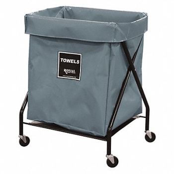 ROYAL BASKET TRUCKS X-Frame Cart 8 Bu GR Vinyl Towels, 50EN97
