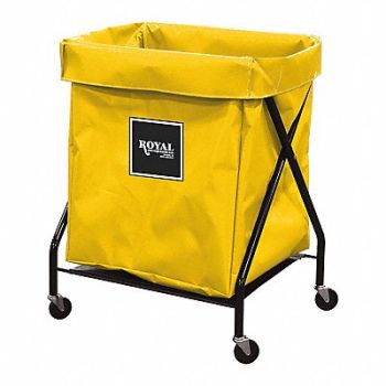 ROYAL BASKET TRUCKS X-Frame Cart 8 Bu Yellow Vinyl, 50EP49