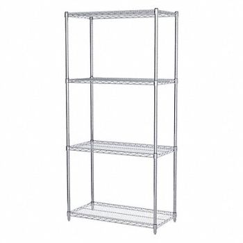 AKRO-MILS Wire Shelving Unit 18 x36 x74 4-Shelf, 50KM13