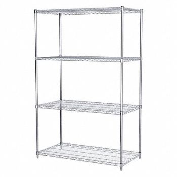 AKRO-MILS Wire Shelving Unit 24 x48 x74 4-Shelf, 50KM19