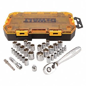 DEWALT Tough Box 1/4 3/8 Drive Socket Set, 50XM51