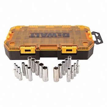 DEWALT Tough Box 1/4 Drive Deep Socket Set, 50XM58