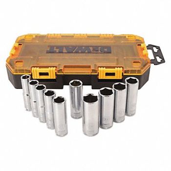 DEWALT Deep Socket Set Metric 1/2 Drive, 50XM62