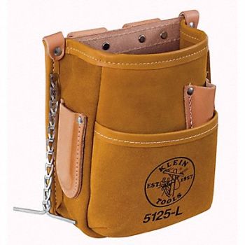 KLEIN TOOLS Tool Pouch Leather 5 Pockets, 806Z31