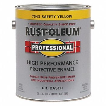 RUST-OLEUM Gloss Enamel Paint Oil Base Yellow 1 gal, 514M80