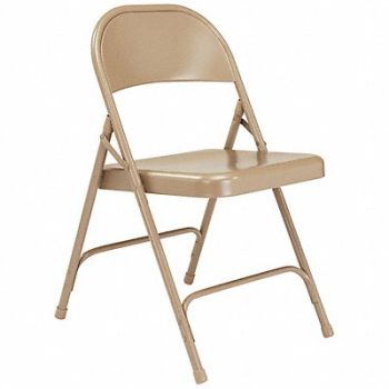 NATIONAL PUBLIC SEATING Folding Chair Steel Beige PK4, 9HUR1
