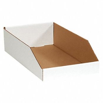 PARTNERS BRAND Bins Open Top 10x18x4x1/2 White PK25, 51CJ80