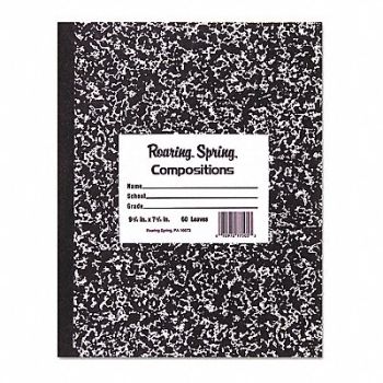ROARING SPRING Composition Book 100Sheet Wide Black, 51LH50