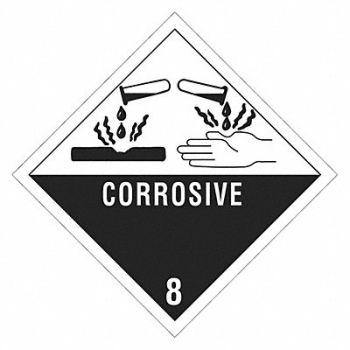 TAPE LOGIC Label Corrosive 8 4x4, 51MR75