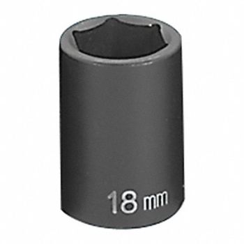 GREY PNEUMATIC Socket 18mm 1/2 D Impact 6pt., 51PA20