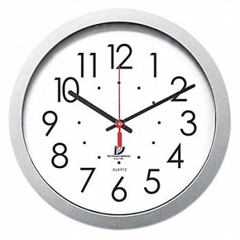 CHICAGO LIGHTHOUSE Wall Clock 14-1/2 Silver, 51VC56