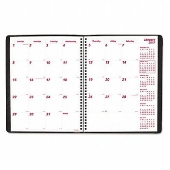 BROWNLINE Monthly Planner 11 x8-1/2 Black, 51VD10