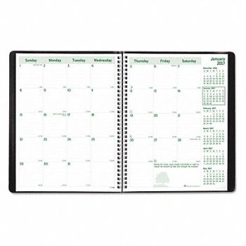 BROWNLINE Monthly Planner 11 x 8-1/2 Black, 51VD15