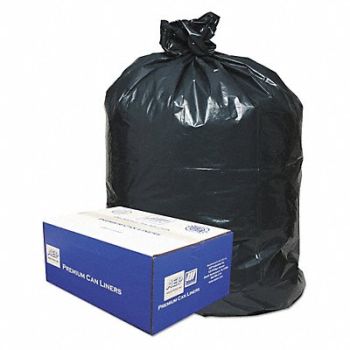 CLASSIC Trash Can Liner 55-60gal. Black PK100, 51VD42