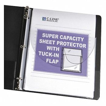 C-LINE Sheet Protector Flap Clear PK10, 51VE55
