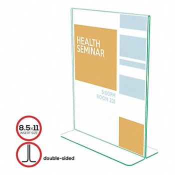 DEFLECTO Sign Holder Acrylic 8.5 x 11 Clear, 51VJ22