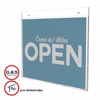 DEFLECTO Wall Sign Holder Single Sided 11X8.5, 51VJ39