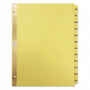 UNIVERSAL ONE Index Binder Letter Jan-Dec PK12, 51WD14