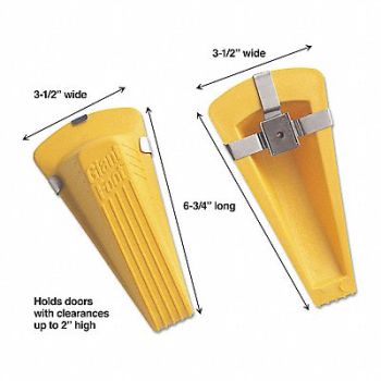 MASTER CASTER Doorstop Magnetic Giant Yellow, 51XF84