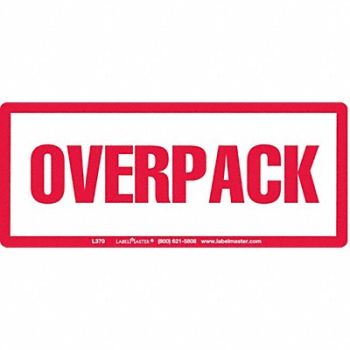 LABELMASTER Overpack Red Label 6 x2-1/2 PK50, 51ZT42
