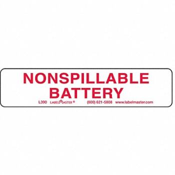 LABELMASTER Nonspillable Battery Label PK500, 51ZT44