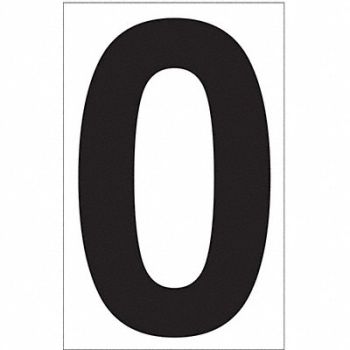 LABELMASTER White Vinyl 3.5 Numeral 0 DOT PK50, 51ZU46