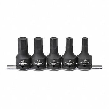 GEARWRENCH Hex Bit Imp Sckt Set 5 pcs. 3/4 Dr Mtrc, 527D35
