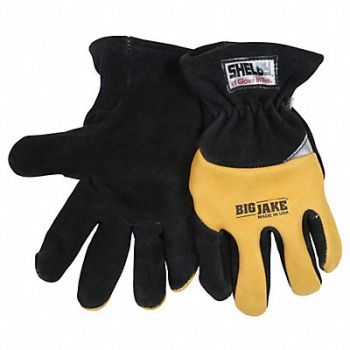 BIG JAKE Firefighter Gloves Black/Yellow XL PR, 801NM2