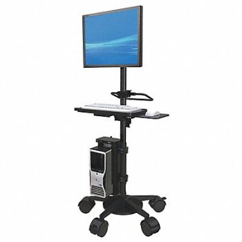 AFC INDUSTRIES Telescopic Medical Cart Mahogany 46 H, 52AY38