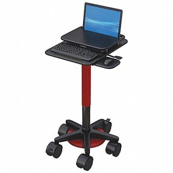 AFC INDUSTRIES Laptop Cart Black/Red 48 H x 18 W, 52AY29