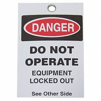 BADGER TAG LABEL CORP Self-Laminating Danger Tag 5in H PK25, 52AZ42