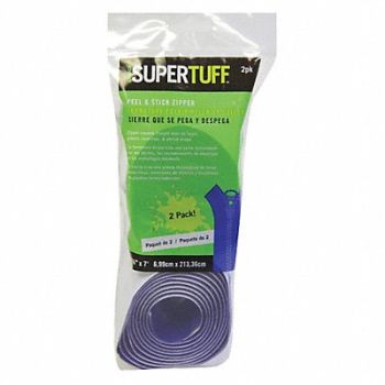 SUPERTUFF Self-Adhesive Zipper Blue 2-3/4 L PK2, 52CC91