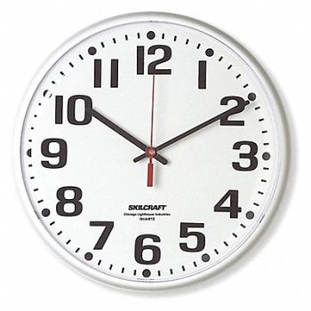 ABILITY ONE Wall Clock Analog Battery, 52CD30