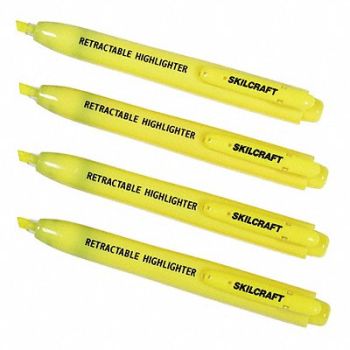 ABILITY ONE Highlighter Yellow PK4, 52CE76