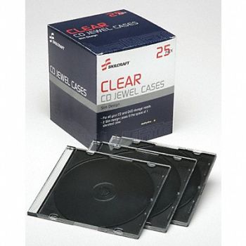 ABILITY ONE CD/DVD Slim Case Clear Capacity 1 PK25, 52CE91