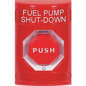 SAFETY TECHNOLOGY INTERNATIONAL Fuel Pump Shutdown Push Button Red SPDT, 52CF95
