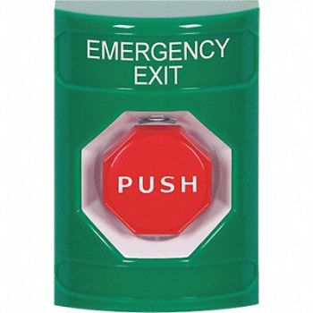 SAFETY TECHNOLOGY INTERNATIONAL Emergency Exit Push Button Grn Rd Button, 52CG01