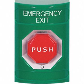 SAFETY TECHNOLOGY INTERNATIONAL Emergency Exit Push Button Green SPDT, 52CG04