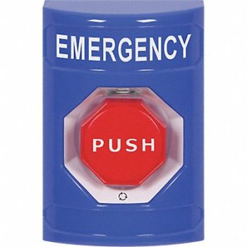 SAFETY TECHNOLOGY INTERNATIONAL Emergency Push Button Blue Red Button, 52CG08